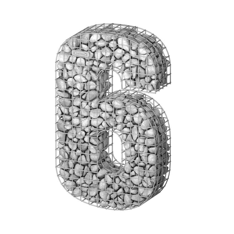 Gabionen ziffern 0, 1, 2, 3, 4, 5, 6, 7, 8, 9