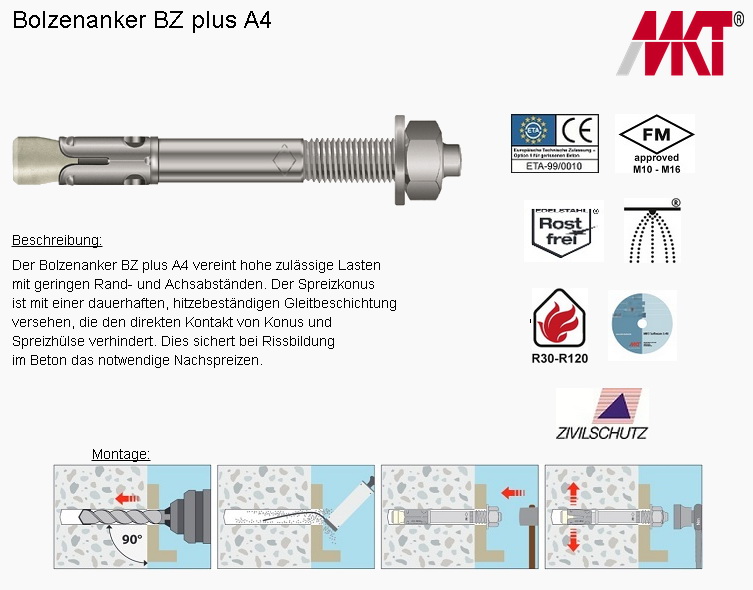 Bolzenanker für Gabionen