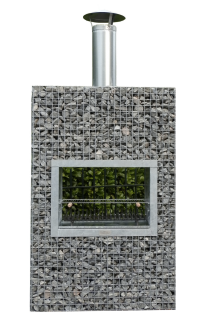 Steinkorb Block-Kamin Geschlossen mit erhöhte Grill XL