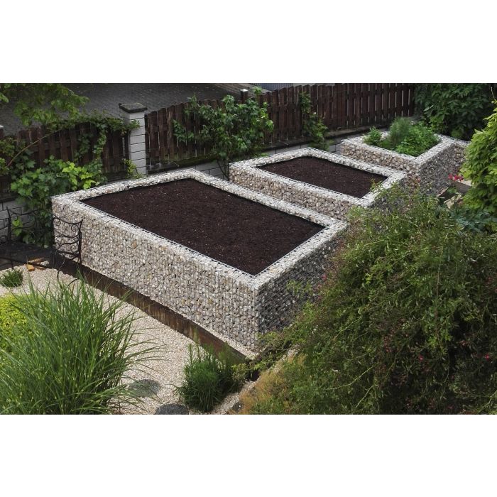 Gabionen Hochbeet Höhe 75cm Wandtiefe 15cm