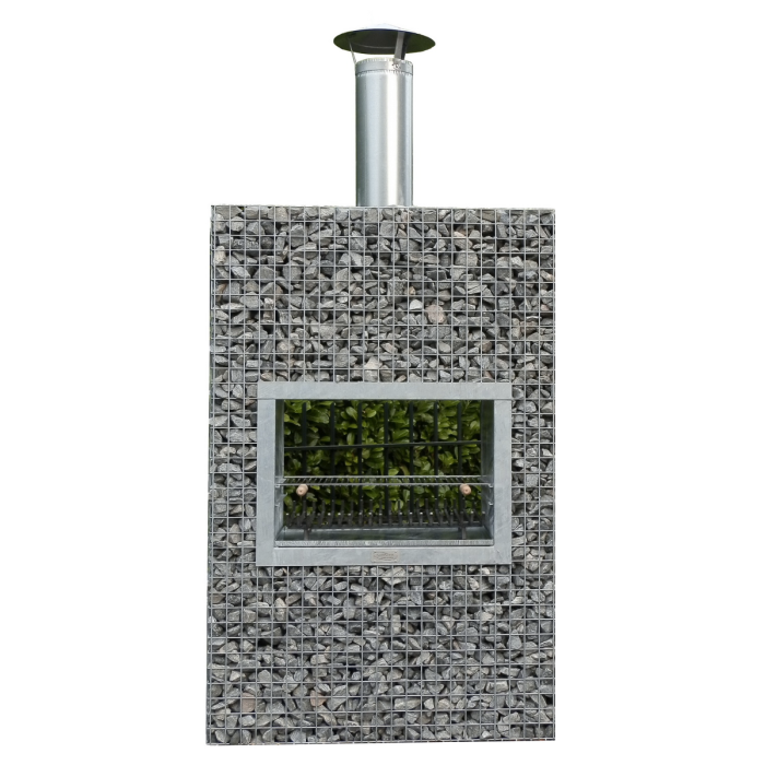 Steinkorb Block-Kamin Geschlossen mit erhöhte Grill XL