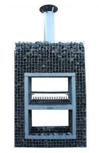 Steinkorb Block-Kamin mit 20cm erhöhte Grill XL
