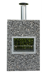 Steinkorb Block-Kamin Geschlossen mit erhöhte Grill XL