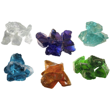 Glasbrocken Bruchsteine 6 Farben