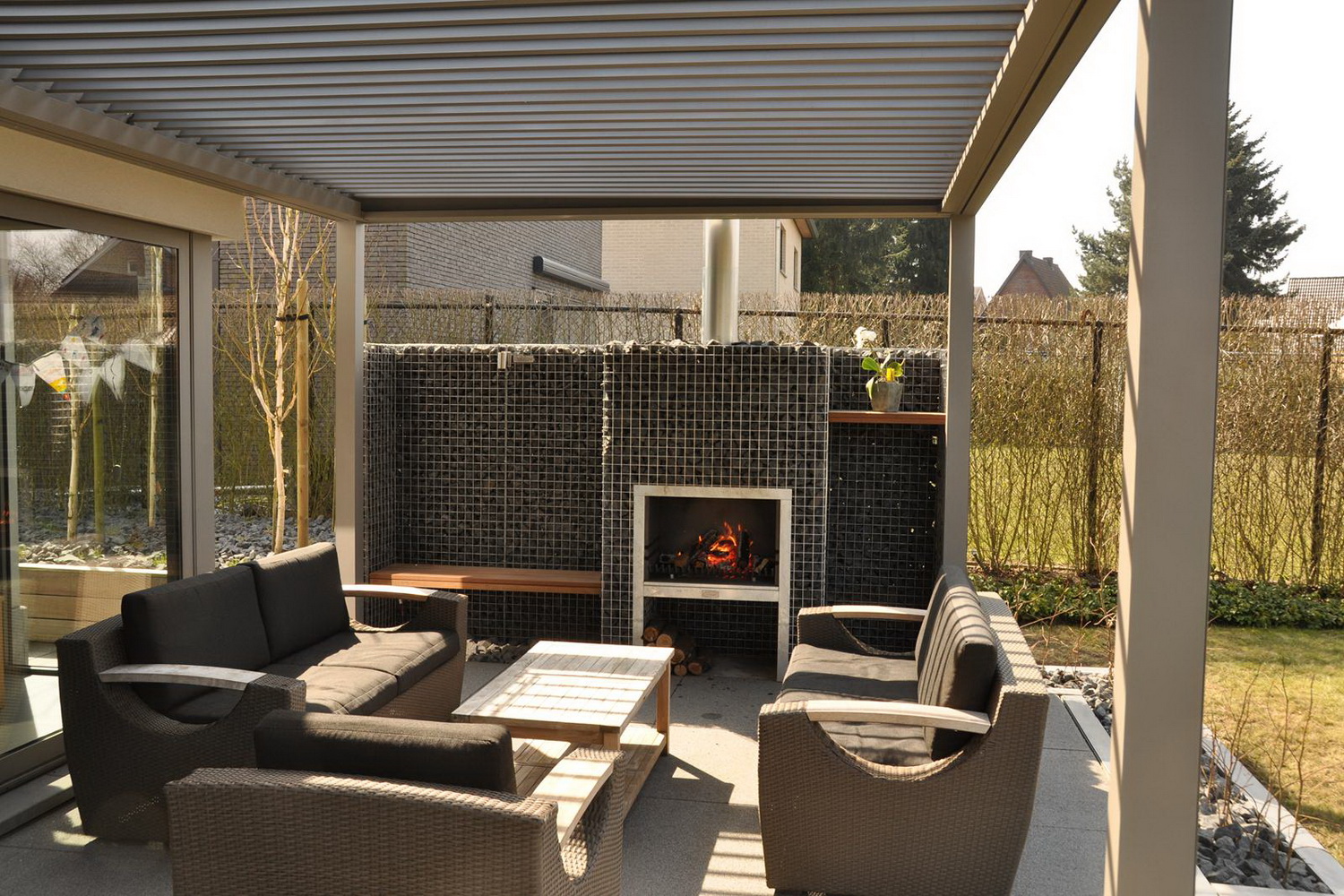 Gabionen Blockkamin Grill XL