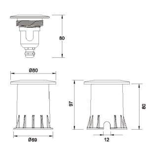 LED Bodenspot Sus Small Sun 24V 1.5Watt
