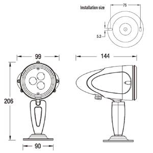 Sus Tops Black 3.6Watt 24V