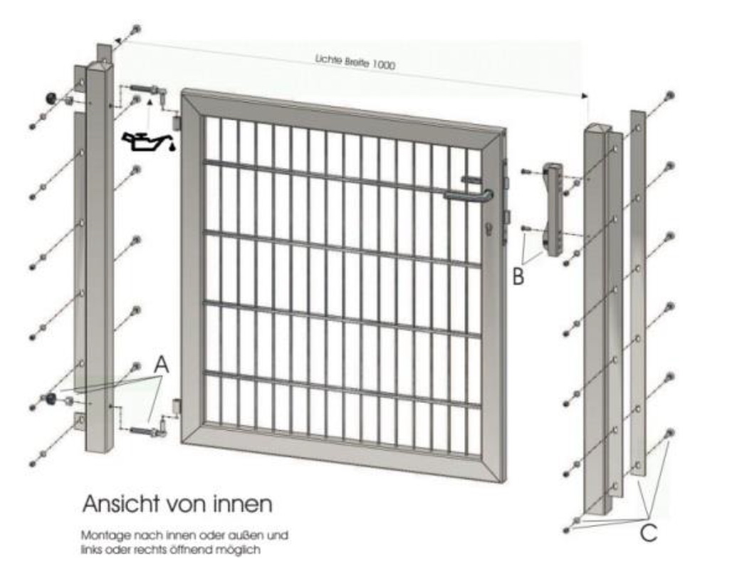 Verzinktes Gartentor 1000mm