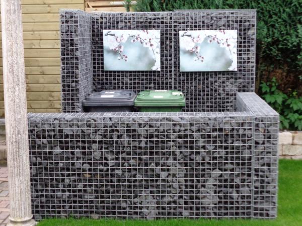 Gabionen Mülltonnenverkleidung Gabionen Mülltonnenverkleidung