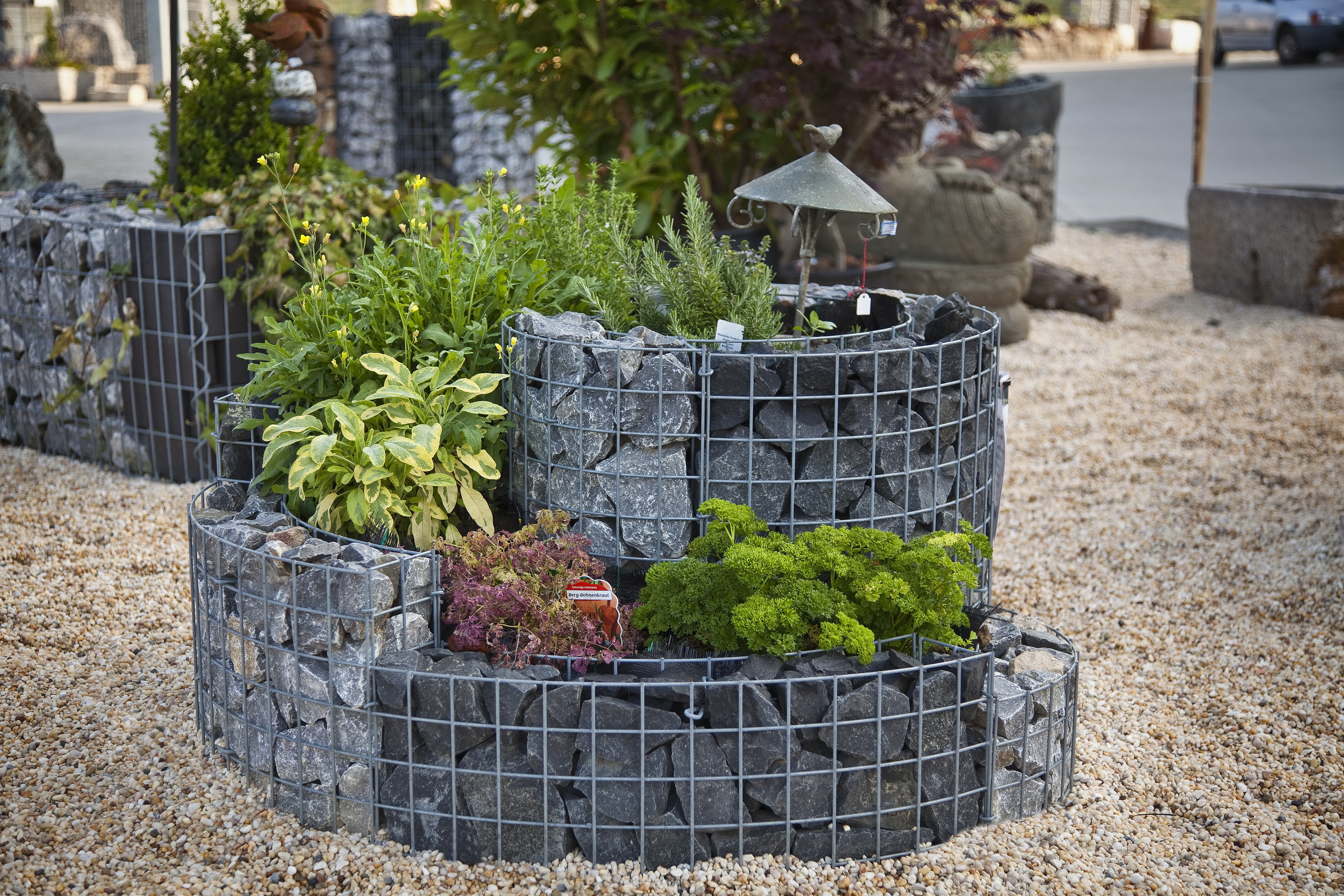 Vertikales Pflanz-Gabion mit LED