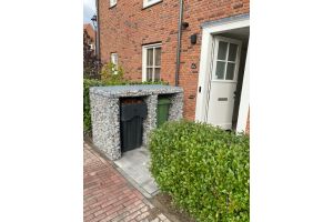 Mülltonnenverkleidung mit Deckel – Gabionen Mülltonnenverkleidung. Mülltonnenverkleidung mit Deckel