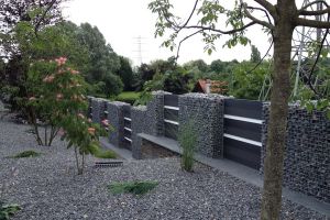 WPC Sichtschutzzaun mit Gabionen – WPC-zaun mit Gabionen