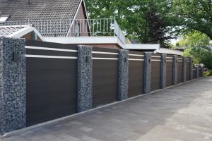 WPC Sichtschutzzaun mit Gabionen – WPC-zaun mit Gabionen
