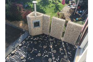 Gartenkamin mit Yellow Sun – Yellow Sun Bruchstein. Gartenkamin mit Yellow Sun