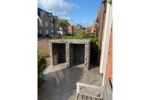 Mülltonnenverkleidung mit Deckel – Gabionen Mülltonnenverkleidung. Mülltonnenverkleidung mit Deckel