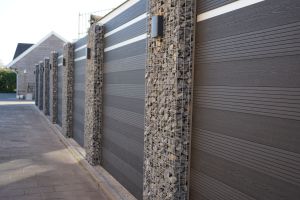 WPC Sichtschutzzaun mit Gabionen – WPC-zaun mit Gabionen