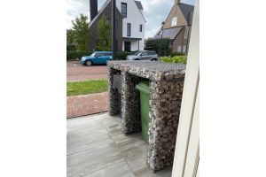 Mülltonnenverkleidung mit Deckel – Gabionen Mülltonnenverkleidung. Mülltonnenverkleidung mit Deckel