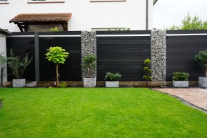WPC Sichtschutzzaun mit Gabionen – WPC-zaun mit Gabionen