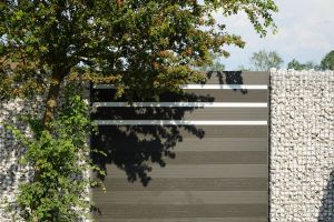 WPC Sichtschutzzaun mit Gabionen – WPC-zaun mit Gabionen