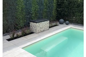 Gabionenbank Auflage Gerecycled Kunststof mit Yellow Sun – Yellow Sun Bruchstein. Gabionenbank Auflage Gerecycled Kunststof mit Yellow Sun