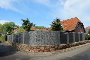 WPC Sichtschutzzaun mit Gabionen – WPC-zaun mit Gabionen