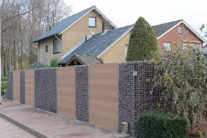 WPC Sichtschutzzaun mit Gabionen – WPC-zaun mit Gabionen
