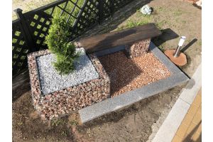 Gabionen Hochbeet mit Bank – Gabionen Hochbeet. Gabionen Hochbeet mit Bank