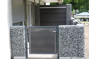 WPC Sichtschutzzaun mit Gabionen – WPC-zaun mit Gabionen