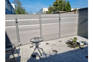 WPC Sichtschutzzaun mit Gabionen – WPC-zaun mit Gabionen