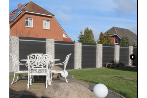 WPC Sichtschutzzaun mit Gabionen – WPC-zaun mit Gabionen