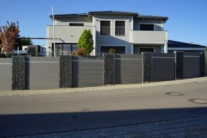 WPC Sichtschutzzaun mit Gabionen – WPC-zaun mit Gabionen