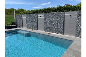 WPC Sichtschutzzaun mit Gabionen – WPC-zaun mit Gabionen