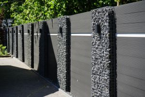 WPC Sichtschutzzaun mit Gabionen – WPC-zaun mit Gabionen
