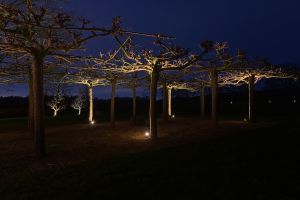 Gartenkamine – Gabionen LED beleuchtung. Gartenkamine