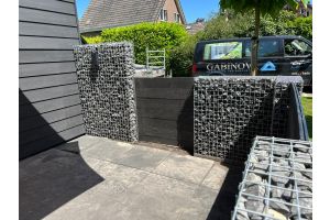 WPC Sichtschutzzaun mit Gabionen – WPC-zaun mit Gabionen
