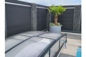 WPC Sichtschutzzaun mit Gabionen – WPC-zaun mit Gabionen