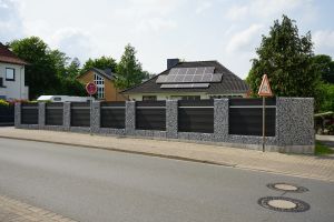 WPC Sichtschutzzaun mit Gabionen – WPC-zaun mit Gabionen