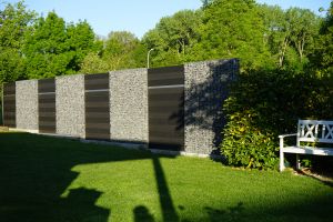 WPC Sichtschutzzaun mit Gabionen – WPC-zaun mit Gabionen