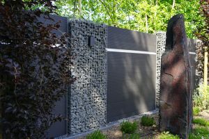 WPC Sichtschutzzaun mit Gabionen – WPC-zaun mit Gabionen