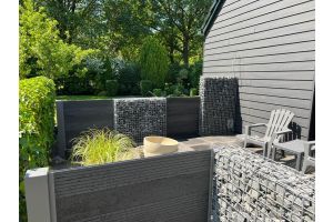 WPC Sichtschutzzaun mit Gabionen – WPC-zaun mit Gabionen