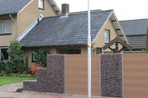 WPC Sichtschutzzaun mit Gabionen – WPC-zaun mit Gabionen