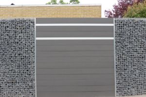 WPC Sichtschutzzaun mit Gabionen – WPC-zaun mit Gabionen