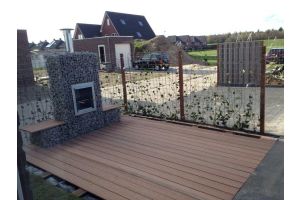Gabionen Gartekamine mit Bänke – Gartenkamine. Gabionen Gartekamine mit Bänke