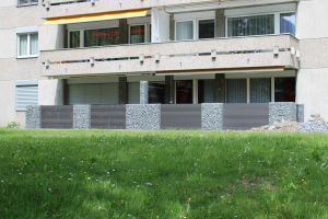 WPC Sichtschutzzaun mit Gabionen – WPC-zaun mit Gabionen