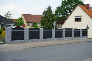 WPC Sichtschutzzaun mit Gabionen – WPC-zaun mit Gabionen