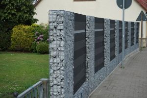 WPC Sichtschutzzaun mit Gabionen – WPC-zaun mit Gabionen