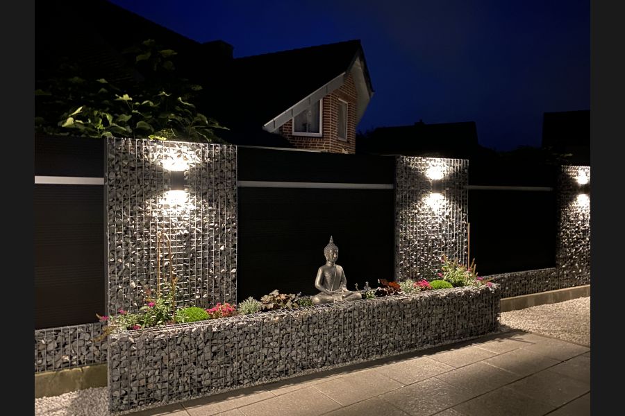Gabionen LED beleuchtung