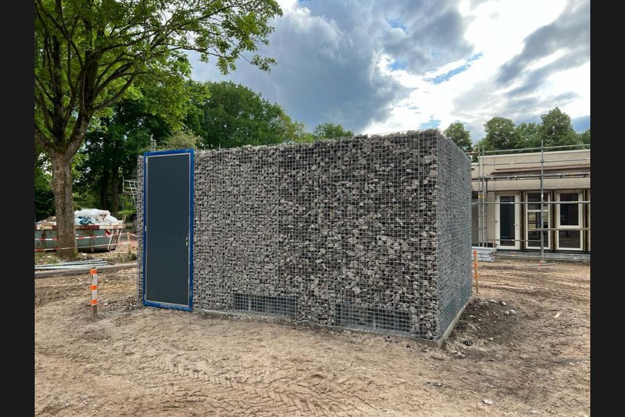 Gabionen Umbau für eine Wärmepumpenanlage Gabionen Umbau