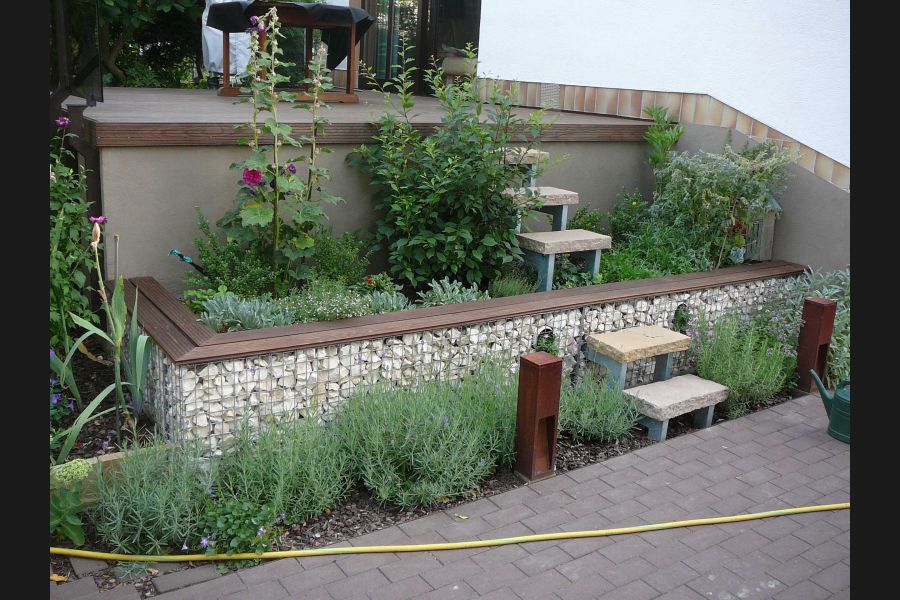 Gabione Stufenbeet Zur Terrasse Gabione Stufenbeet Zur Terrasse