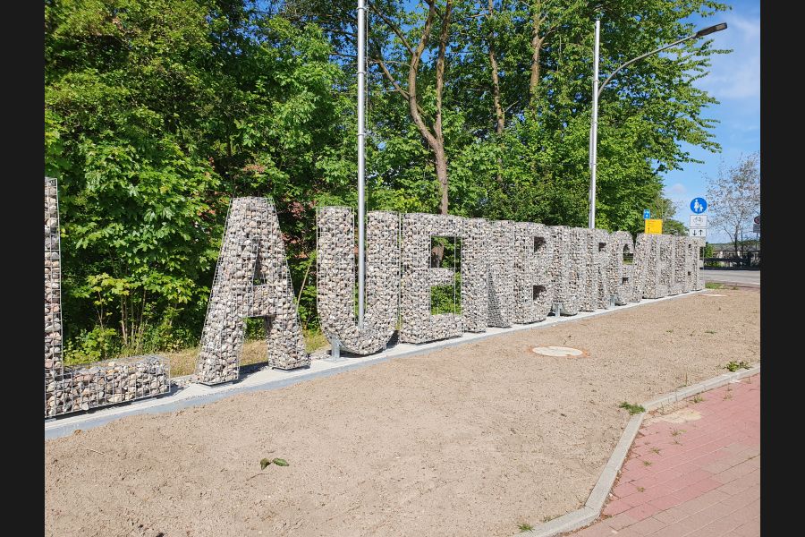 Gabionen Buchstaben aus Lauenburg